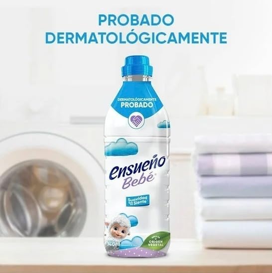 Ensueño Bebé Fabric Softener, Dermatologically Tested, Plant Origin, 740ml, 3 Pack
