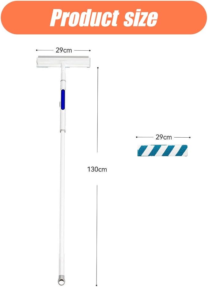 AIIONP 2024 New Dual Side Mist Retractable Window Cleaner, 3 In 1 Household Squeegee, 13 Inch by 51.2 Inch, Modern Glass Cleaning Tool, Window Spray Cleaning Brush, With 1 Microfiber Cloth