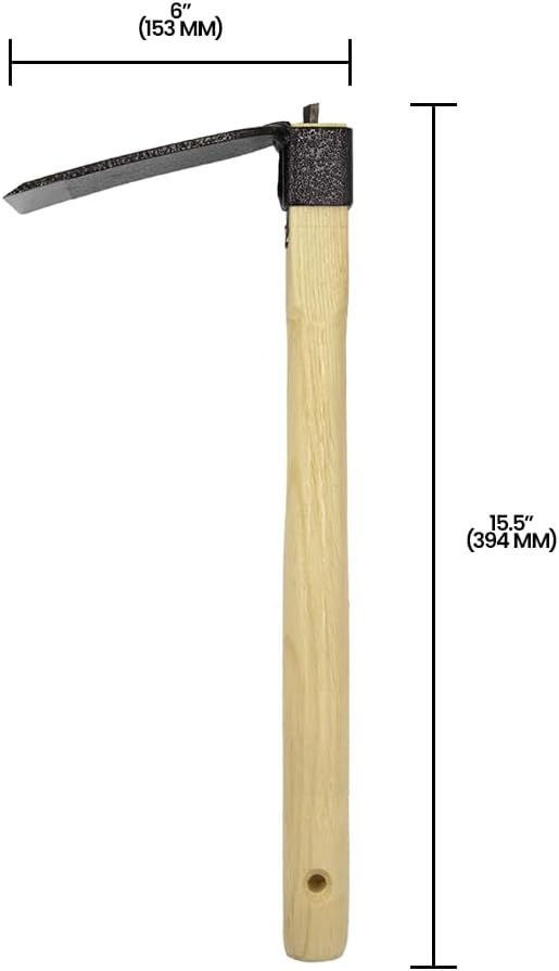 Zenport J6-03 Steel Hoe, 15-Inch Handle, 5 Inch Carbon Steel Blades, Beige - 12 Pack