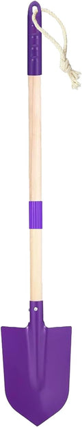 Small Garden Shovel-Kid's Size Wooden Handle Metal Head Shovel (Purple)