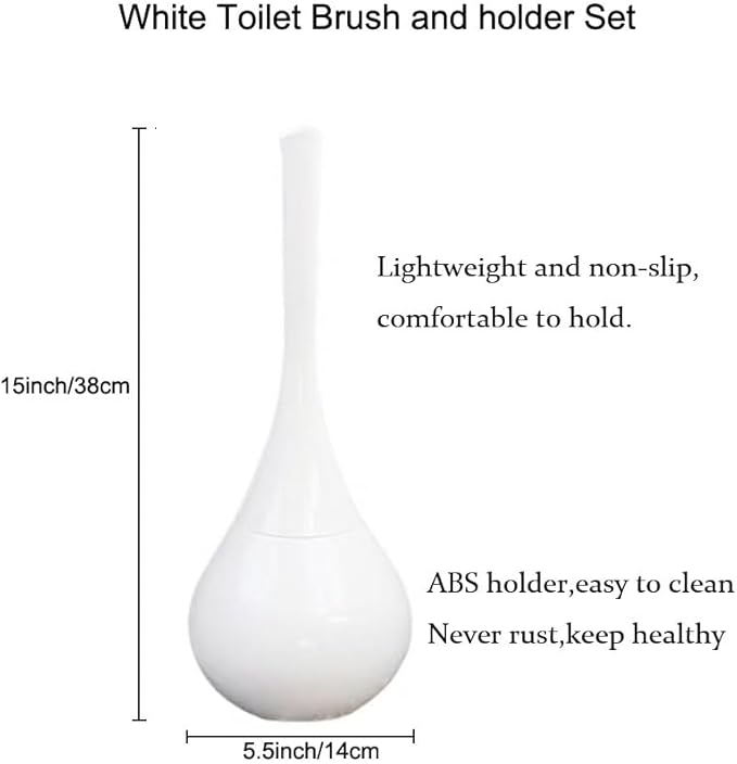 White Toilet Brush and Holder Set,Modern Bathroom Decor Closed Toilet Bowl Brush Household Cleaning Brush for Bathtub