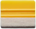 Rvinyl Lidco Heavy Weight Felt Edge Wrapped Squeegee in Yellow - 3" x 4" - Dual Action Tool for Vinyl Wraps, Graphics, & Window Film - Scratch Protection & Stabilizing Design