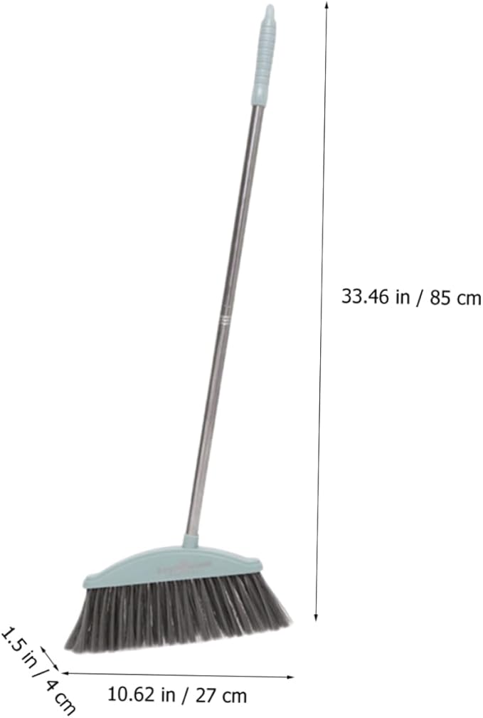 Cabilock Long Handle Broom and Dustpan for Home Cleaning Ergonomic Lightweight Design Seamless Floor Fit for Tile Non Damaging Sweeping Accessories in Light Combo