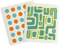 Skoy Cloth - 2-Pack Eco-Friendly & Reusable Swedish Dishcloth, for Kitchen & Household Use, Plastic-Free Packaging, Dishwasher Safe, Designer Series – Dots/Abstract, White Cloth