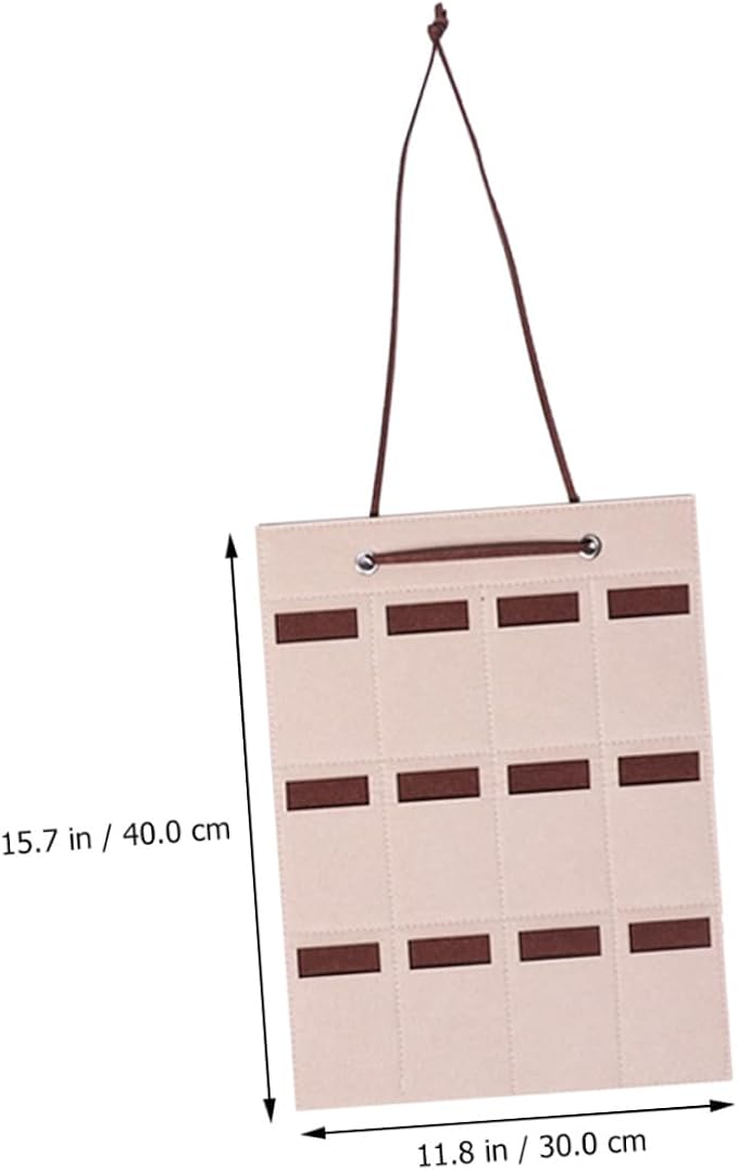 Alipis Felt Sunglasses Organizer Hanging Bag Wall Pocket Storage Pouch 30x40cm Small Camel Eyewear Holder for Door and Wall Hanging