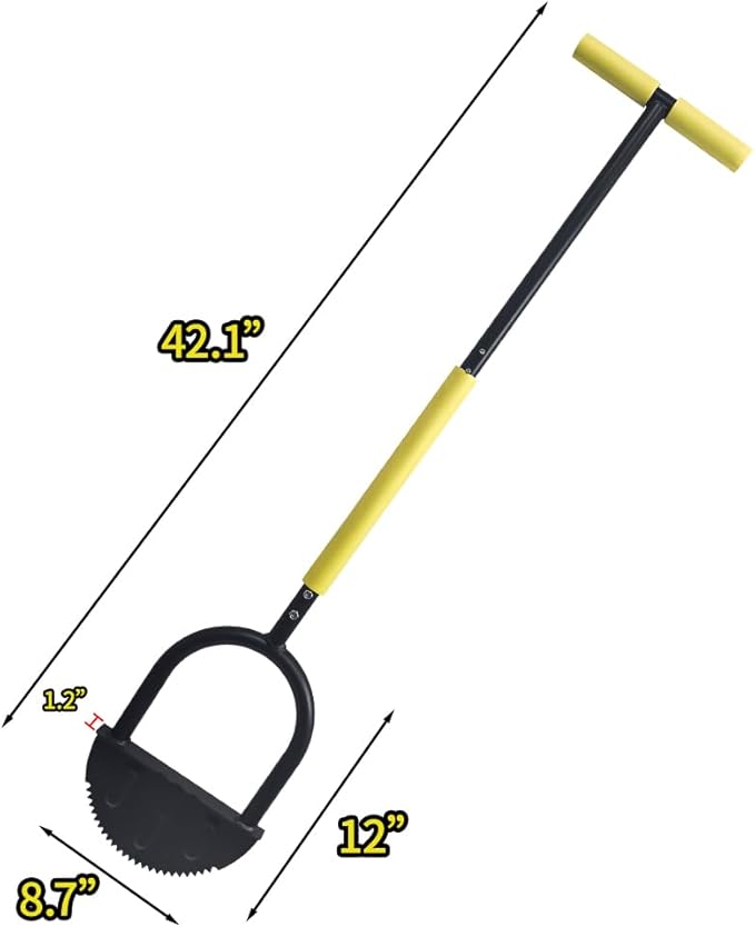 41in Lawn Edger, Half Moon Edger, Border Edger with T-Grip, Saw-Tooth for Sidewalk and Grass Maintenance