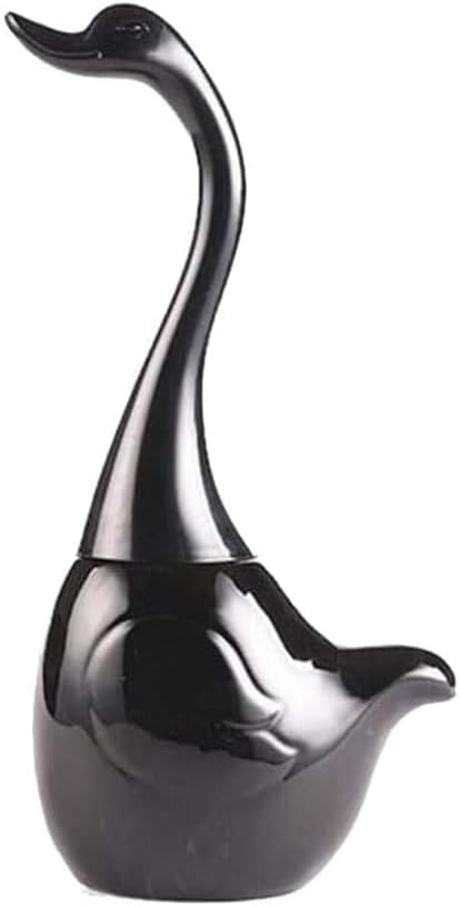 Black Toilet Brush and Holder,Cute Bathroom Decor Ceramic Toilet Bowl Brush Holder Household Cleaning Tool for Bathtub