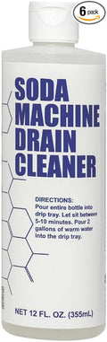 Soda Machine Drain Cleaner - Safe & Non-Corrosive Fountain Drink Machine Line Cleaner for Syrup & Sugar Buildup - Easy Monthly Treatment, No Scrubbing Needed (Pack of 6)
