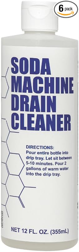 Soda Machine Drain Cleaner - Safe & Non-Corrosive Fountain Drink Machine Line Cleaner for Syrup & Sugar Buildup - Easy Monthly Treatment, No Scrubbing Needed (Pack of 6)