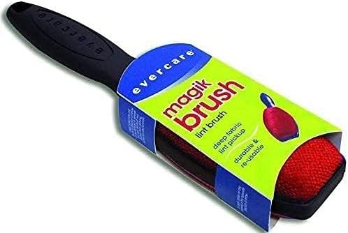 Evercare Magik Double-Sided Lint & Pet Hair Remover - Reusable Lint Cleaner Brush with Comfortable Black Handle - Ideal for Removing Dust, Fuzz, Fur from Clothes & Furniture (2-Piece)