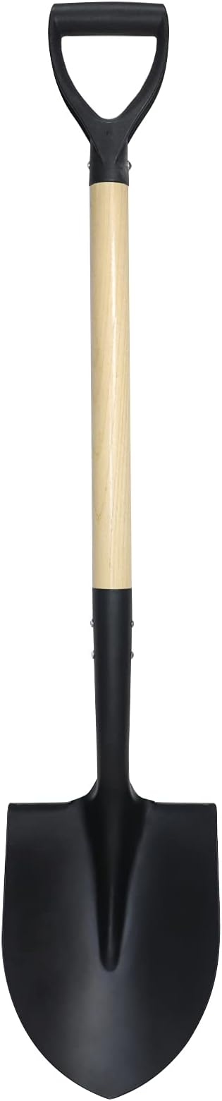 Shovel for Digging,Round Shovel, Garden Tool with D-Handle, 41 Inches in Overall Length, Wooden Handel Garden Shovel,Beach Shovel, Car Snow Shovel