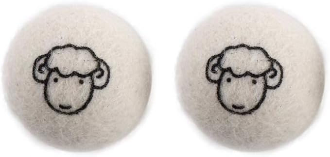 2 Pcs Wool Dryer Balls, Reusable Laundry Balls Softener Washing Fleece Dry Kit Anti-Static Reduce Wrinkles and Save Time Drying Ball,Laundry House Supplies (with Pattern)