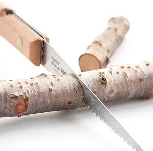 KAKURI Pruning Saw Folding 4" for Garden, Camp, Bushcraft, Japanese Pull Saw Razor Sharp Japanese Steel Blade, Mini Pocket Hand Saw for Tree Branch Cutting, Foldable Wood Handle, Made in JAPAN