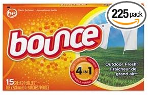 Bounce Fabric Softener Sheets, Outdoor Fresh, 15/Box, 15 Box/Carton