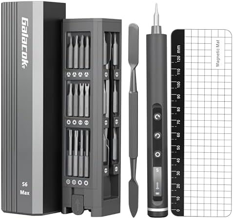 3.7V Electric Precision Screwdriver Set, 49 IN 1 Magnetic Storage Cordless Screwdriver with LED Display, 5 Torque Settings, Repair Tool Kit for Electronics Phone Laptop Watch (Grey)