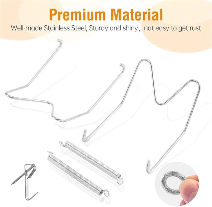 Bilillo 12 Pieces Invisible Wall Plate Hangers 4/6/8 Inches Wall Plate Hangers Stainless Steel Decorative with 12 Pieces Hook with Nails Suitable for 4-10 inch Decorative Antique and Arts(Silver)
