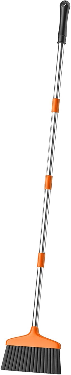 Handy Broom, Indoor/Outdoor Brooms, Duty Kitchen Broom, for Home Garage Kitchen Office Courtyard Lobby Patio Lawn Concrete (1, Orange)