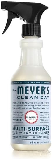 Mrs. MEYER'S Clean Day Snow Drop Scent Variety Pack, Liquid Hand Soap 12.5 Fl Oz, Dish Soap 16 Fl Oz, Multi-Surface Cleaner 16 Fl Oz, Room Freshener 8 Fl Oz,Hand Soap Refill 33 Fl Oz, 1 CT