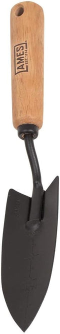 AMES 2446200 Tempered Steel Hand Transplanter with Wood Measurement Handle, 12-Inch