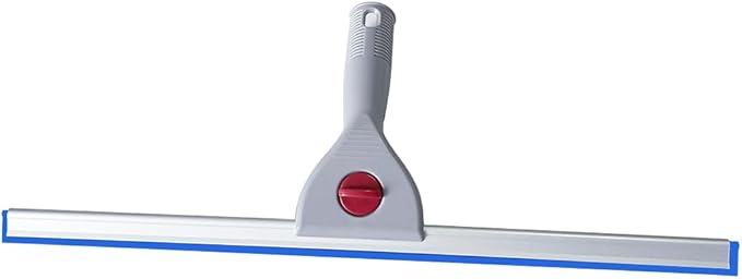 Car Window Cleaning Squeegee 45cm 18 Inch Water Wiper for Bathroom Glass Home Mirror Wall Tiles Silicone Blade Plastic Handle (18IN/45CM, Blue)