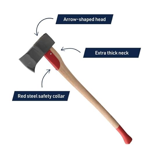 Kings County Tools Maul Wood Splitter Axe - 31.5” Wood Splitting Axe with Hickory Handle and Log Splitter Wedge Steel Blade - German-Made Firewood Splitter Splitting Maul Camping Axe Bushcraft Gear