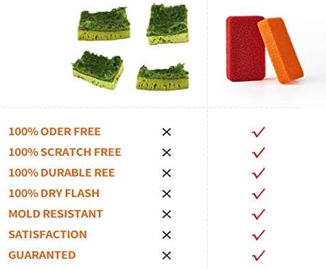 Liflicon Heavy Duty Silicone Scrubber Sponges (4 Pack) -Kitchen Bathroom Cleaning Scrubber Dish Washing Scrubber