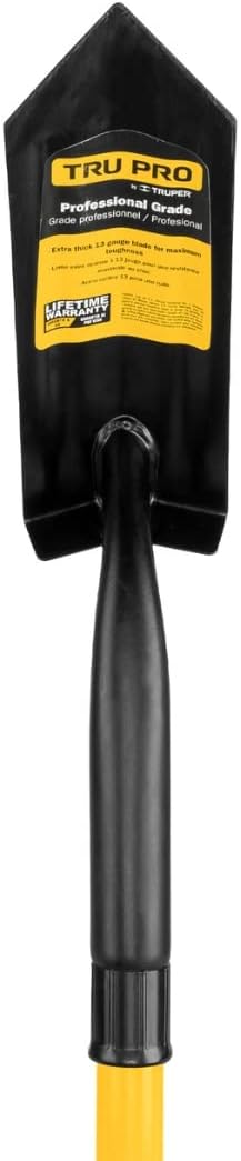 Truper 33436 California Trenching Shovel - 4-Inch Blade with 46-Inch Fiberglass Handle with Non-Slip Grip, 13 Gauge Blade