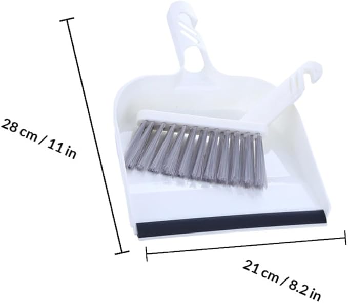 Beaupretty Mini Kitchen Broom and Dustpan Set, 2pcs White Handheld Cleaning Brush for Desktop and Household Crumb Sweeping, Compact Household Cleaning Tools for Table and Kitchen Use