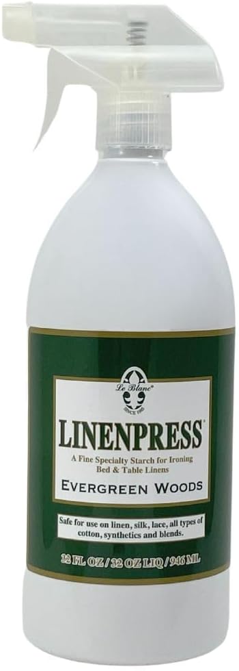 Le Blanc® Evergreen Woods Linenpress® – Luxury Starch Alternative for Pressing Fabrics- 32 oz. (1 Pack)