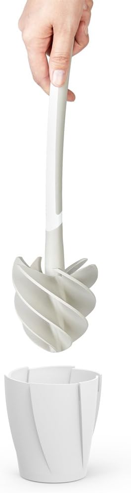Better Living Products 17253 LOOEEZ Hygienic Toilet Squeegee/Brush, White with Grey