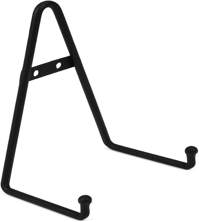 Milltown Merchants™ Metal Display Stand - Free Standing or Wall Mounted Decorative Plate Holder - Versatile Plate Hanger Stand - Black Metal Plate Stand (2 Pack, Small)