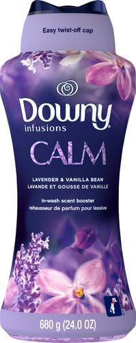 Downy Calm In Wash Laundry Scent Booster Beads,Soothing Lavender And Vanilla Bean Scent,24.0 OZ,Laundry-Scent Beads,Long Lasting Freshness,(Pack of 2)