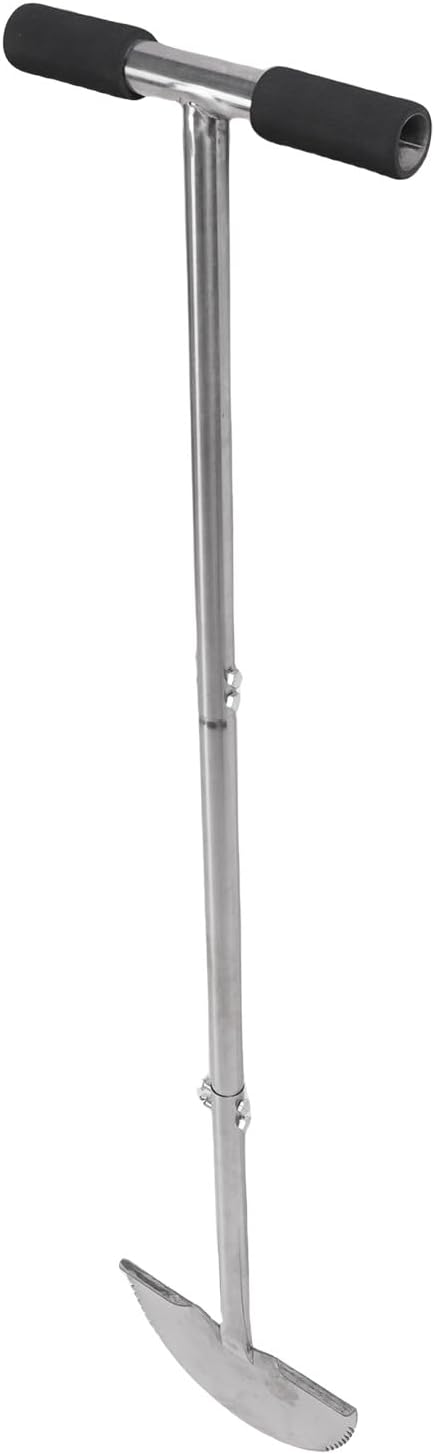Half Moon Lawn Edger Half Moon Hand Edger Manual Lawn Edger Stainless Steel Serrated Cutter 96.5cm Non Slip Handle with Footplate for Grass Turf Clay Gravel Edging