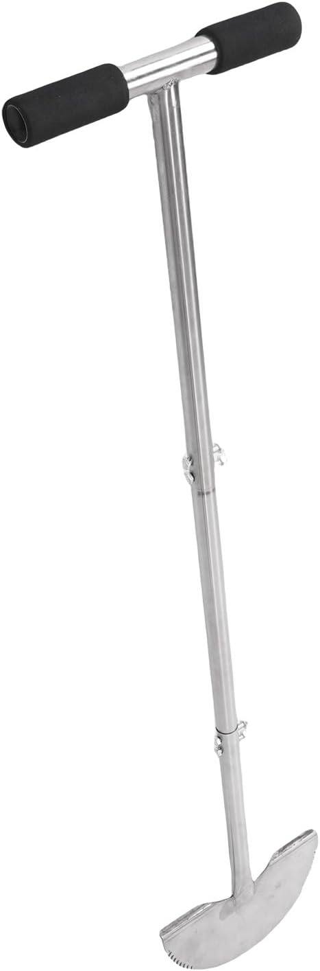Half Moon Lawn Edger Half Moon Hand Edger Manual Lawn Edger Stainless Steel Serrated Cutter 96.5cm Non Slip Handle with Footplate for Grass Turf Clay Gravel Edging