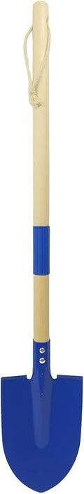 Small Garden Shovel-Kid's Size Wooden Handle Metal Head Shovel (Blue)