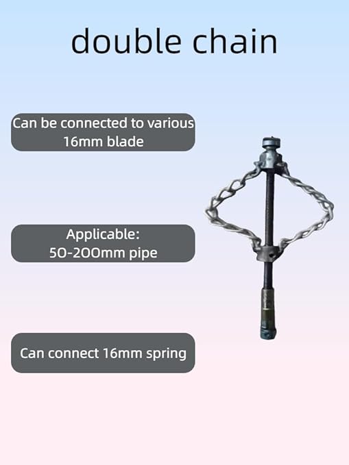 Flex‑Shaft Sewer Descaling Chain,Rotary Cable Sewer Dredge,Versatile PVC Pipe Oil Pollution in Pipeline Blocks Drilling Maintenance Tool Suitable for 16mm Spring (Silver)
