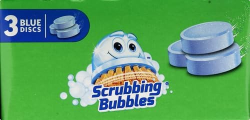 Scrubbing Bubbles Continuous Clean Toilet Drop-Ins, Automatic Blue Toilet Bowl Cleaner, Septic-Safe Tank Tablets Remove Hard Water Minerals & Limescale, Stain & Smell Protection, 3 Count (Pack of 2)