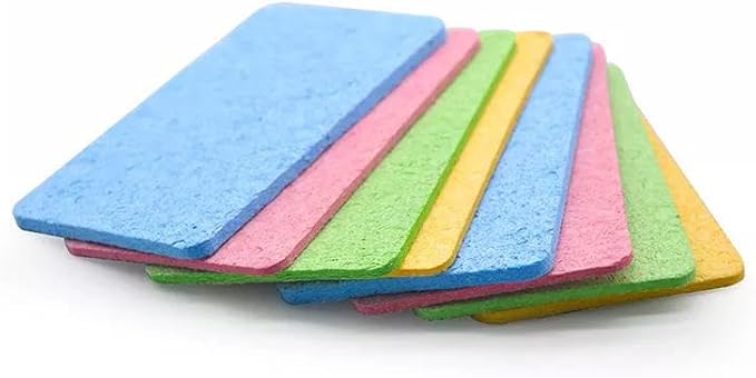 6 - Pack Non-Scratch Scrub Sponges - Sponges for Dishes and Washing Dishes, Cleaning Sponges for Kitchen Home Office, Magical 3D DIY Art and Craft Suppliers（Green）
