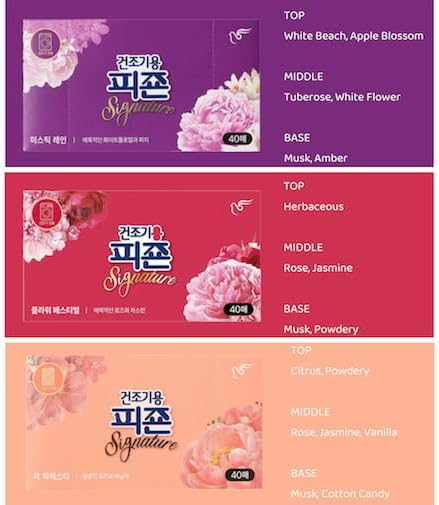 Dryer Sheets Fabric Softener – 40 Sheets x 3 Types – Mystic Rain, Flower Festival, La Fiesta