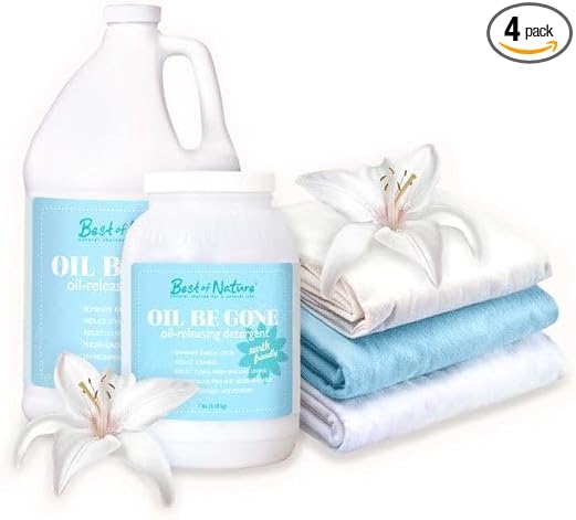 Oil Be Gone Powder Laundry Detergent – Heavy-Duty Massage Sheet Stain Remover with Brighteners – 28 lb Powder (Case of 4 x 7lb Powder), Concentrated Formula