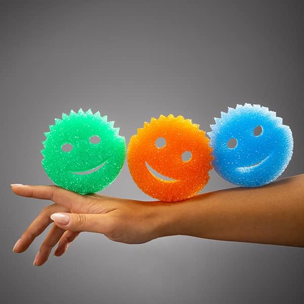 Scrub Daddy Colors Sponge Set, FlexTexture, 3ct Pack of 2 | Temperature Responsive | Deep Cleaning | Dishwasher Safe | Multi-use