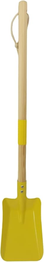 Small Garden Shovel-Kid's Size Wooden Handle Metal Head Shovel (Yellow)