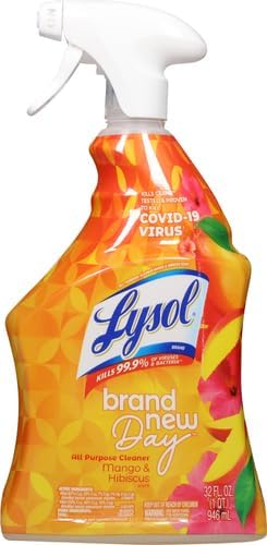 Lysol All Purpose Cleaner Spray, Multi-Purpose Disinfecting Spray, Kitchen & Bathroom Cleaner, Mango & Hibiscus Scent, 32 Fl Oz (Pack of 2)