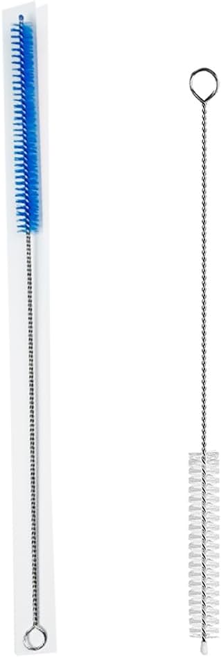 2 Pack Straw Cleaner Brush, Reusable Metal Handles Straw Cleaner Brush Extra Long for Stanley Mug 40, 30, 20 oz, 10mm Wide for Sippy Cup, Water Bottle and Tubes (Clear+Blue)