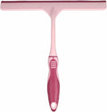 HARFINGTON Shower Squeegee 9.8 Inch Length Water Blade Cleaner Tool Household Mirror Squeegee with Hole for Windshield Window Cleaning Glass Door, Pink