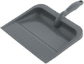 Superio Clip-On Dustpan with Rubber Lip - 10-inch Wide Durable Plastic Dust Pan with Comfort Grip Handle, (Plastic Dustpan, Grey)