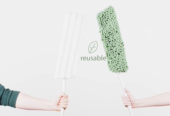 Fern MK27124 Chenille Mop Refill – Green Microfiber Sweeping Pad Compatible with Fern 48″ Mop Kits – Machine Washable, Multi-Surface Cleaning, Pet & Kid Friendly