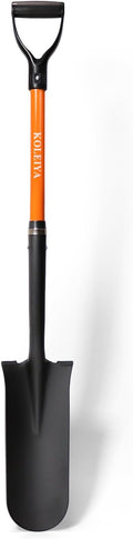 45-Inch Heavy Duty Orange Fiberglass Handle Drain Spade Shovel.Sharp Shooter Digging Shovel for Gardening,Planting and Trenching.Durable Spade Shovel for Heavy Duty Digging and Drainage