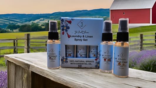 Laundry & Linen Spray – Signature Scent Collection Water-Based with 100% Pure Essential Oils Use with Dryer Balls or on Linens Petel Fresh, Still Breeze, Citrus Clean