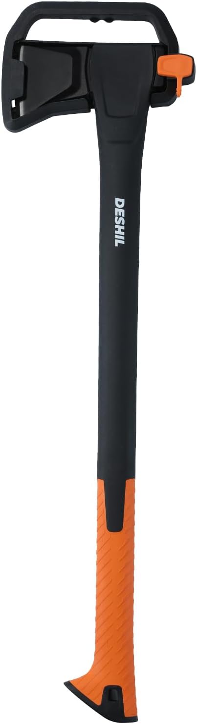 X25 Wood Splitting Axe, 28” Camping Outdoor Hatchet for Wood Splitting and Kindling, Forged Carbon Steel Heat Treated Hand Maul Tool, Nylon Hollow Handle Shock Reduction Handle
